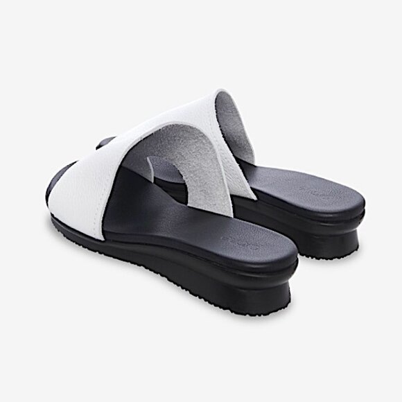 Arche Aurane Leather Slide Sandals in White/Black Size 9.5 - Picture 2 of 11